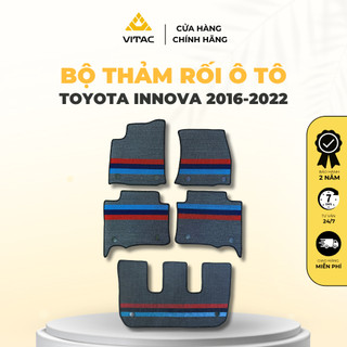 Bộ thảm rối lắp trên sàn nhựa đúc Vitac dành cho xe ô tô TOYOTA INNOVA 2016-2022 CÓ CHỐT RỐI (5 T/B)