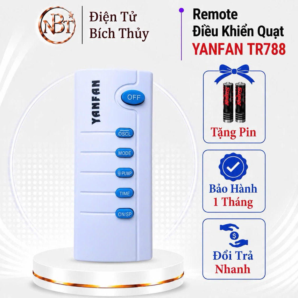 Remote điều khiển quạt YANFAN Mã 01, điều khiển quạt YANFAN TR788 - Tặng kèm pin-ĐT Bích Thuỷ