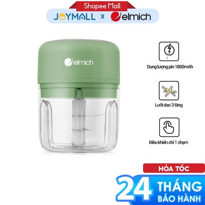 Máy Xay Tỏi Ớt Cầm Tay Elmich PBE-8659 250ml 50w Không Dây , Dùng Pin, Hàng Chính Hãng - JoyMall