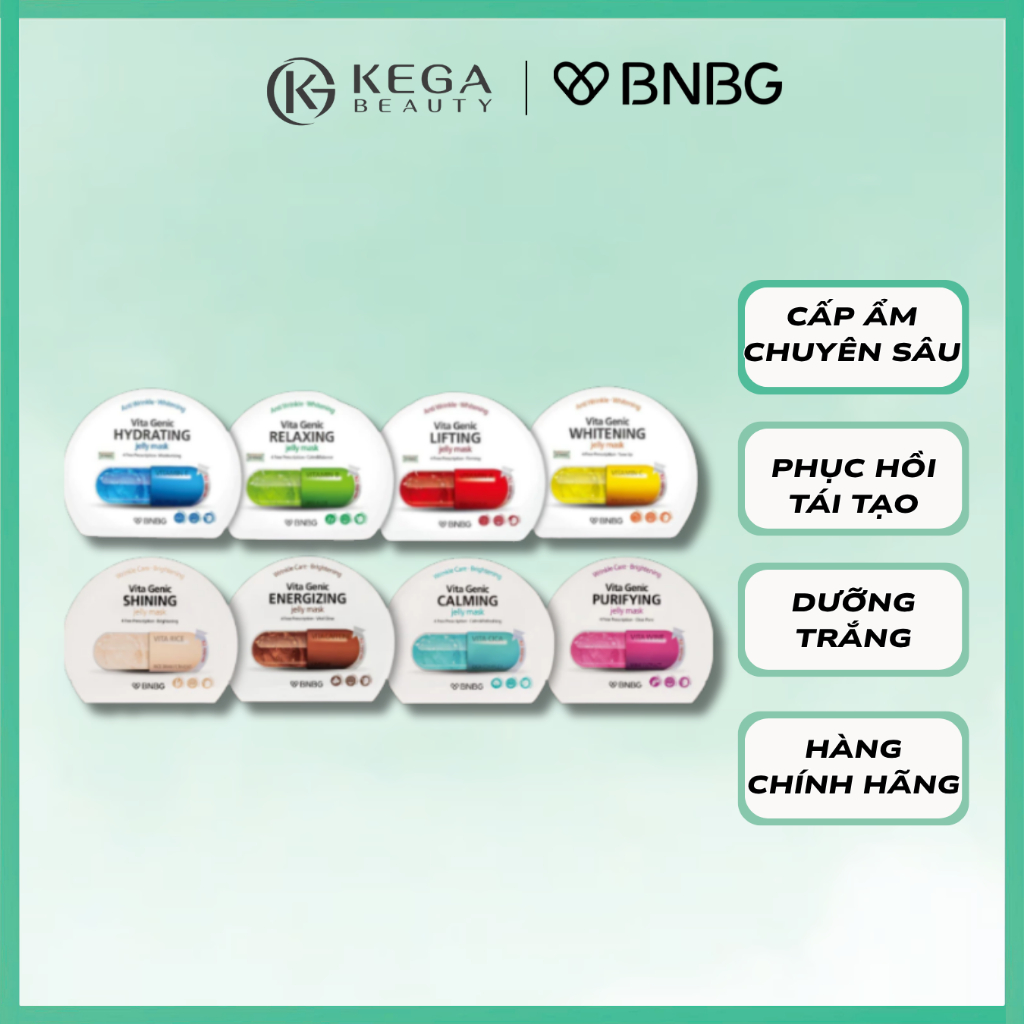 [MẪU MỚI] Mặt Nạ BNBG Vita Genic Jelly Mask Cấp Ẩm Phục Hồi Dưỡng Sáng Chăm Sóc Da Mặt Hàn Quốc