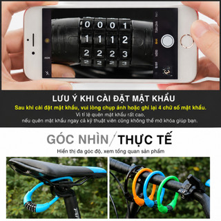 Khoá dây 4 số cao cấp cho xe đạp