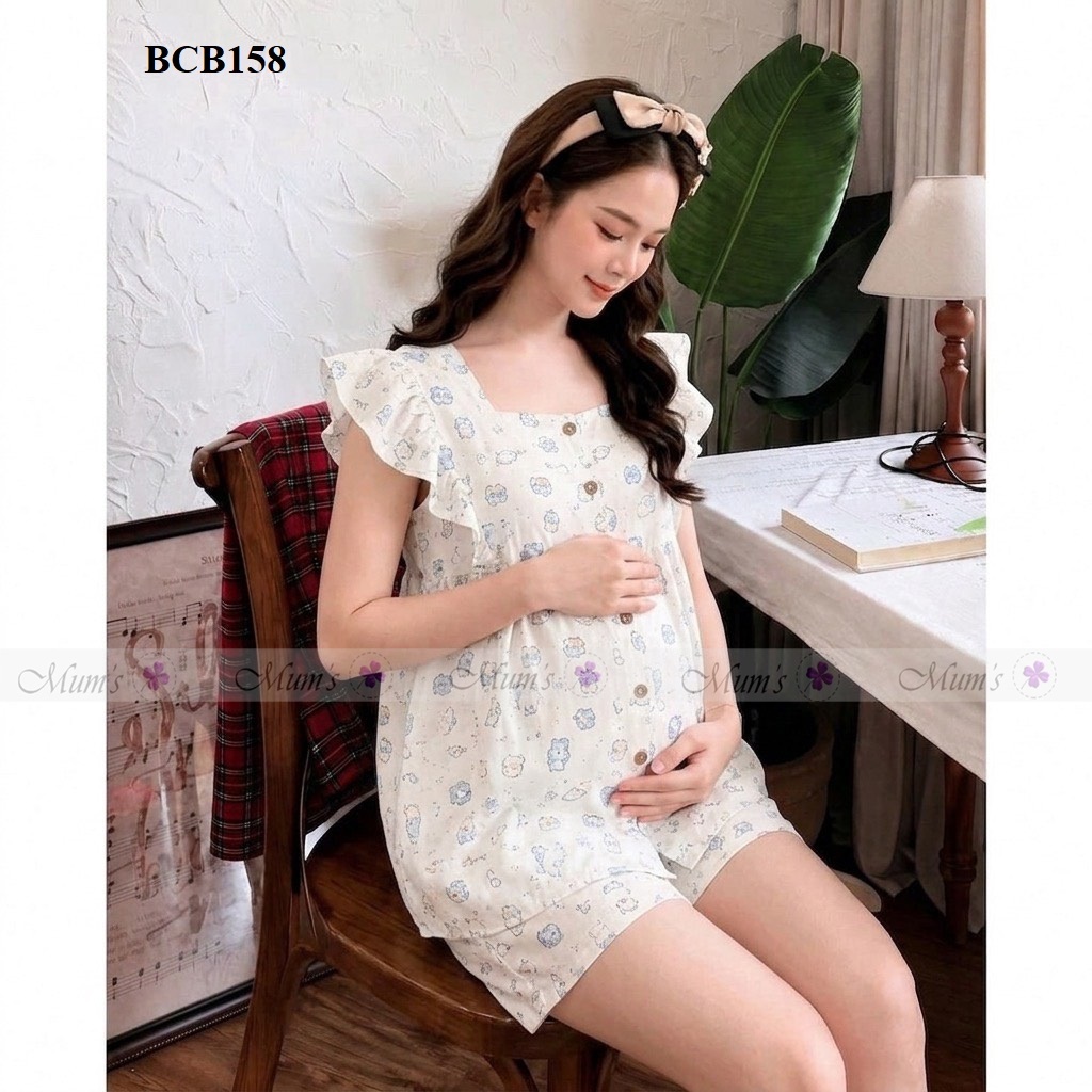 Bộ đồ cho mẹ bầu và sau sinh Mum's shop BCB158 siêu mát, dễ thương mẹ bầu diện hè thoải mái