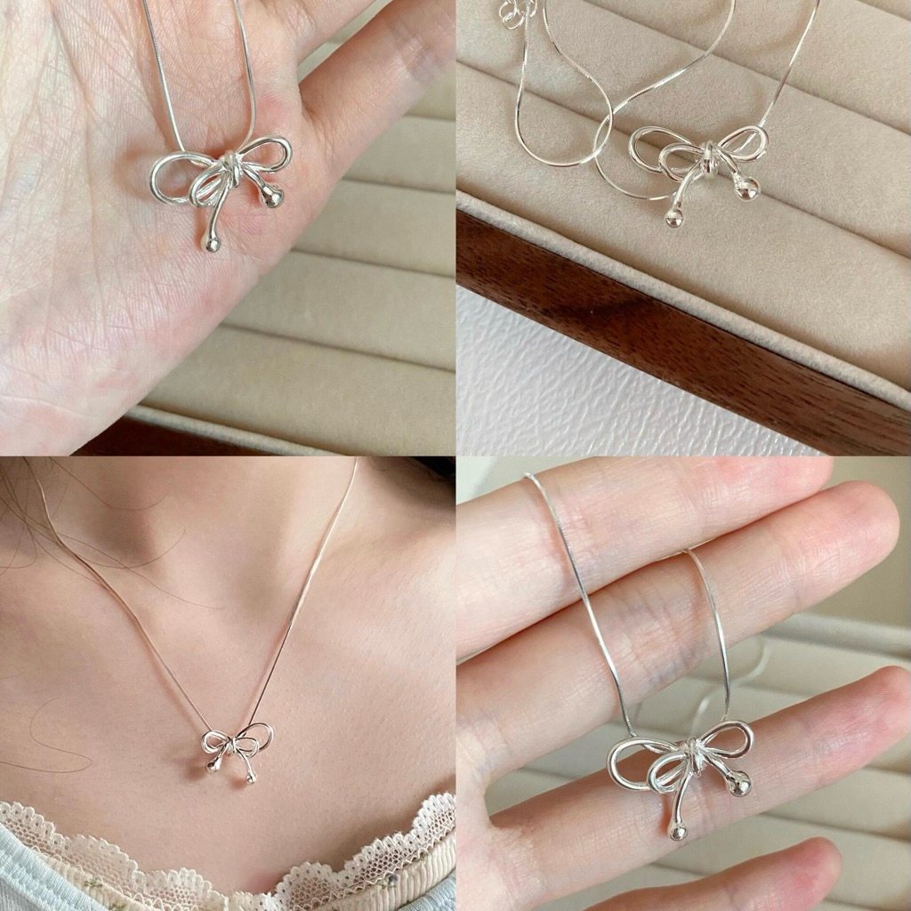 Dây Chuyền MATBIEC Nơ bạc nhỏ Eunbi Bow