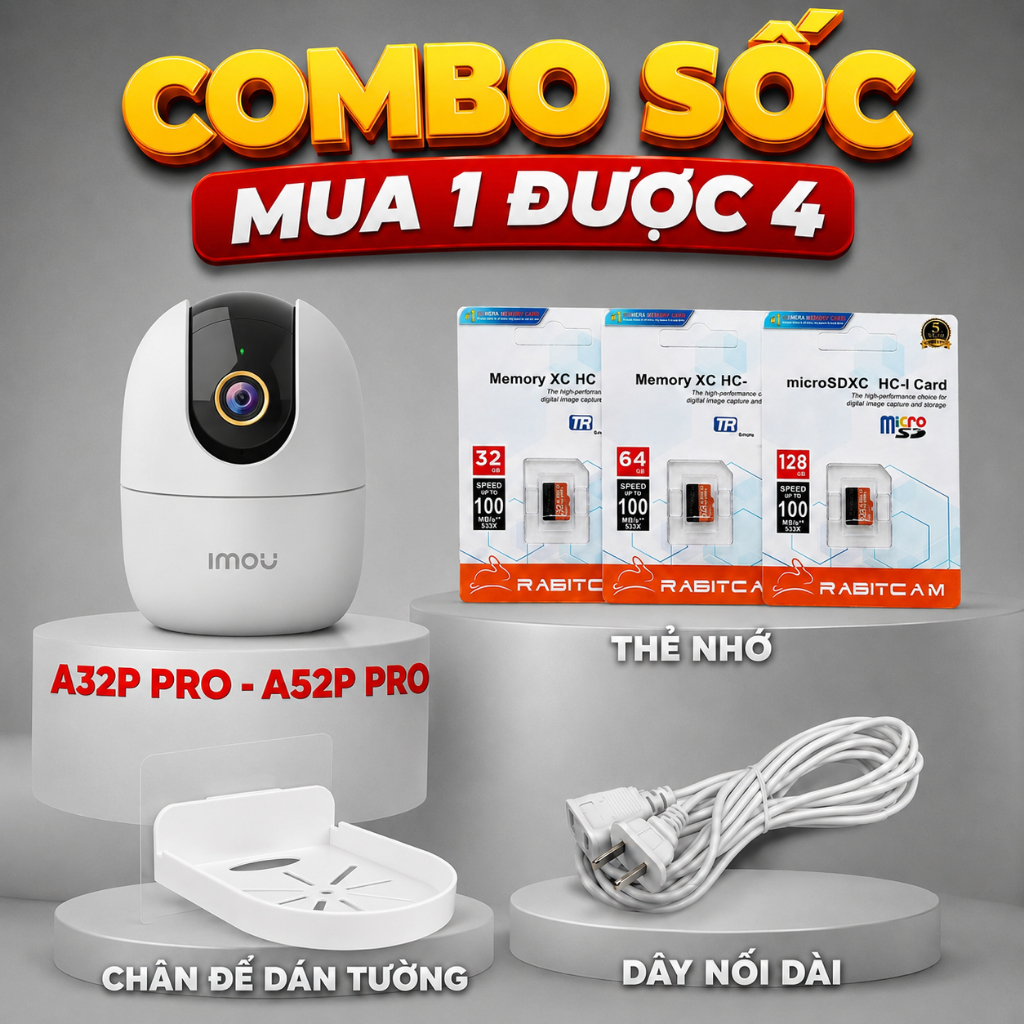 [MUA 1 ĐƯỢC 4]Camera Wifi Trong Nhà IMOU A32EP/A52P/A32P PRO/A52P PRO,Đàm thoại 2 chiều, Xoay 360°