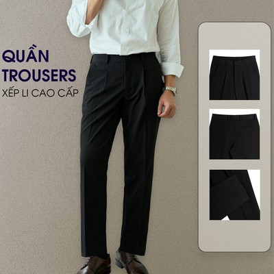 Quần Tây Nam Cao Cấp Ống Suông Xếp Ly - BY COTTON
