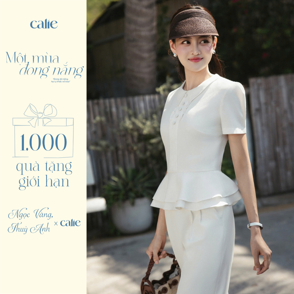 (MMĐN) Áo peplum tuyết mưa xếp ly giữa, chất liệu cao cấp, mịn mướt, mềm mát thời trang nữ Calie PL0