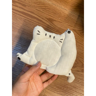Lót Ly Vải Linen Hình Mèo Dễ Thương Handmade Decor Bàn Học Bàn Làm Việc