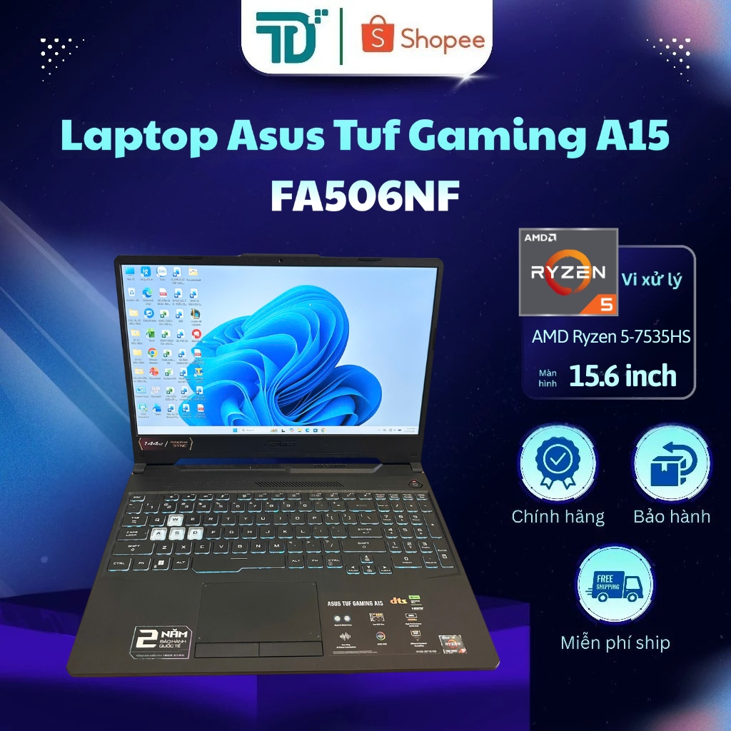 Asus Tuf Gaming A15 FA506NF AMD Ryzen 5-7535HS 16/512GB RTX2050 Đen - Laptop 98.5%