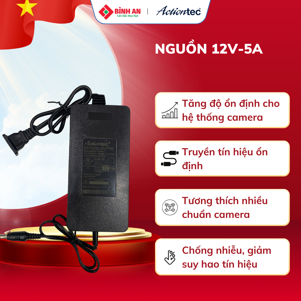 Nguồn Actiontec  12V-5A I PHỤ KIỆN CAMERA