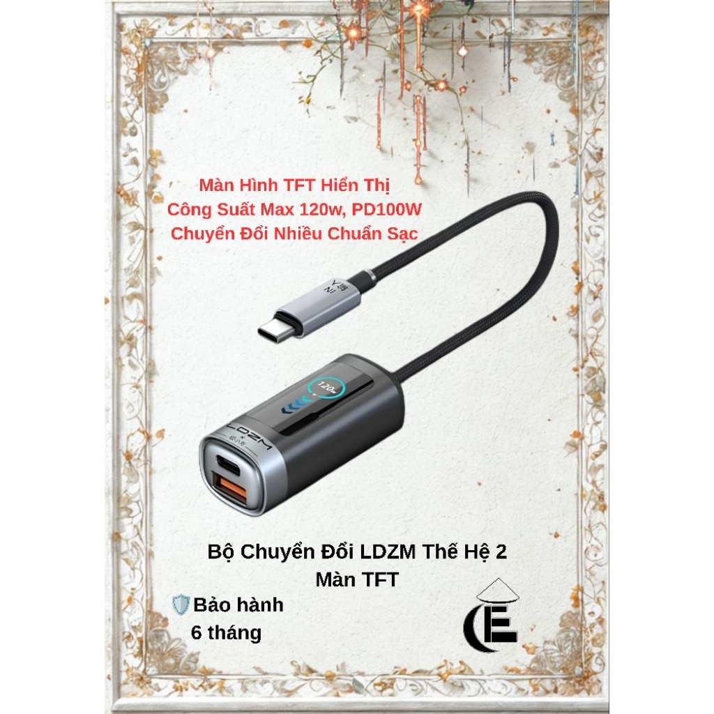 Đầu Chuyển Đổi LDZM Thế Hệ 2 Màn Hình TFT, Dùng PD Chuyển Đổi Các Chuẩn Sạc Max 120W, PD100W - Bảo H