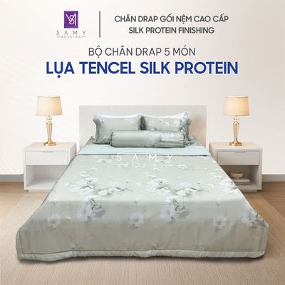 Bộ Chăn Ga Gối Lụa Tencel Silk Protein SAMY BEDDING Mềm Mịn Cao Cấp Đa Dạng Mẫu Mã