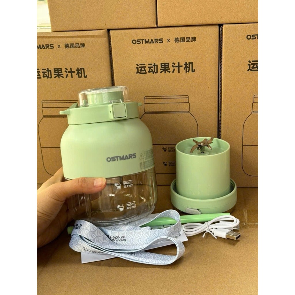 Máy xay sinh tố cầm tay mini ostmars sạc tích điện dung tích 500ml - Máy Xay Sinh Tố Ostmars Cầm Tay