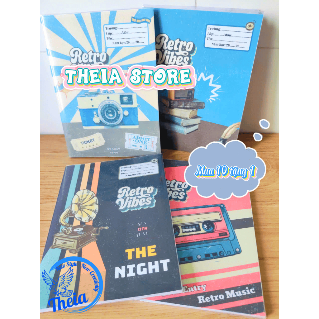 [Combo 10 tấm] Giấy Bao Tập A5 Lồng Sẵn Bìa Kiếng Retro Vibes Bao Vở Học Sinh | THEIA STORE