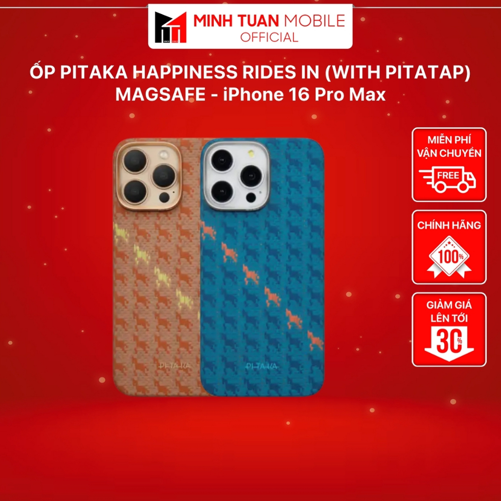 Ốp PITAKA Happiness Rides In (with Pitatap) Magsafe iPhone 16 Pro Max