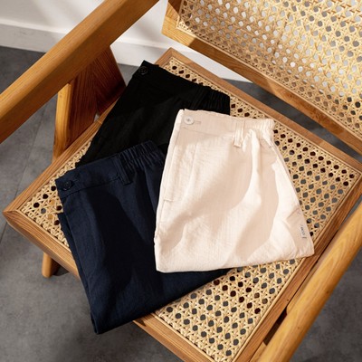 [BOO x SVIP] Quần Shorts Bermuda Chất Liệu Linen Thêu BOO Thiết Kế Trẻ Trung Thích Hợp Đi Làm Đi Chơi