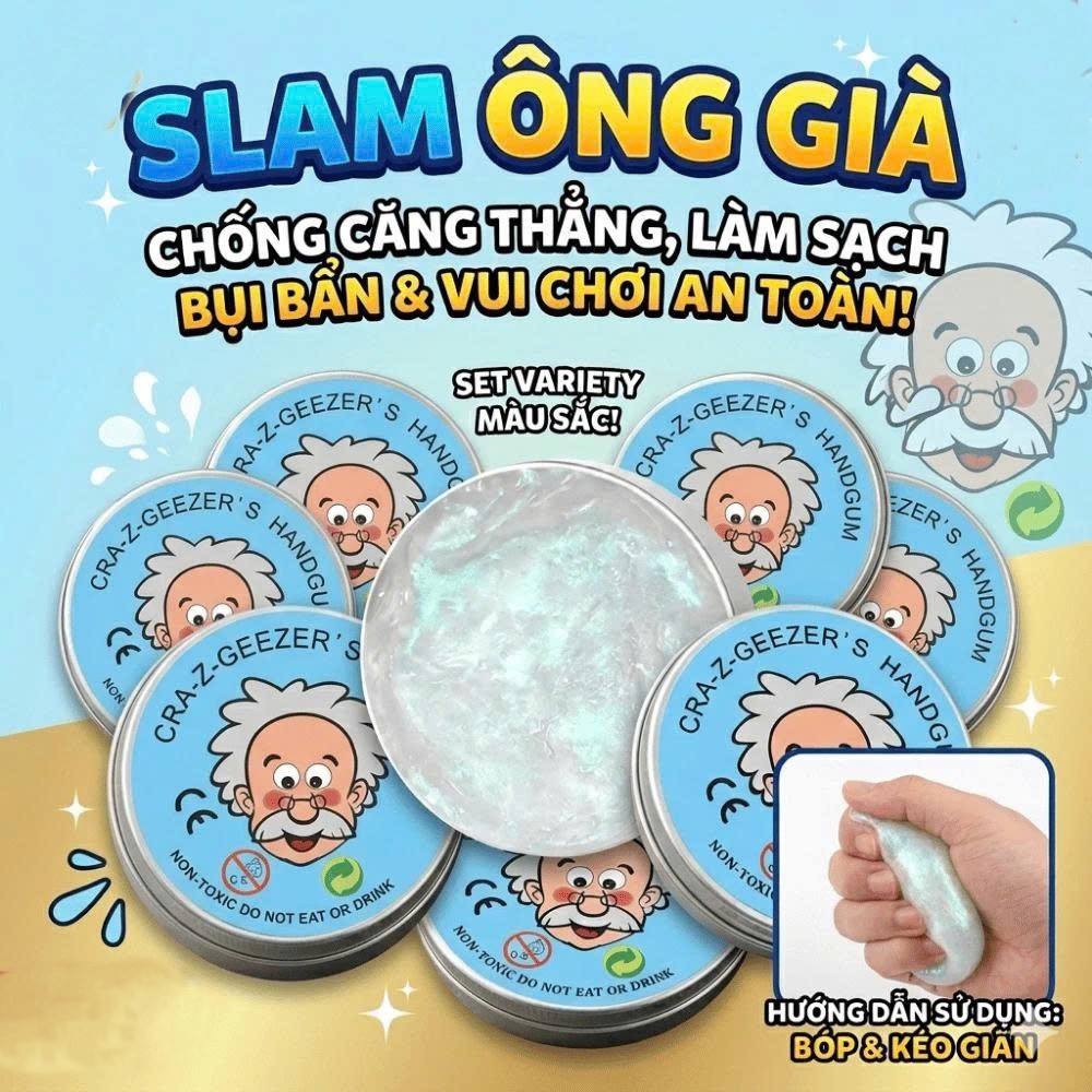 [Deal Hot Giảm 50%] Slam Ông Già Hộp Thiếc Nhựa Dẻo Trong Suốt Cao Cấp Đàn Hồi Không Dính Tay – Đồ C