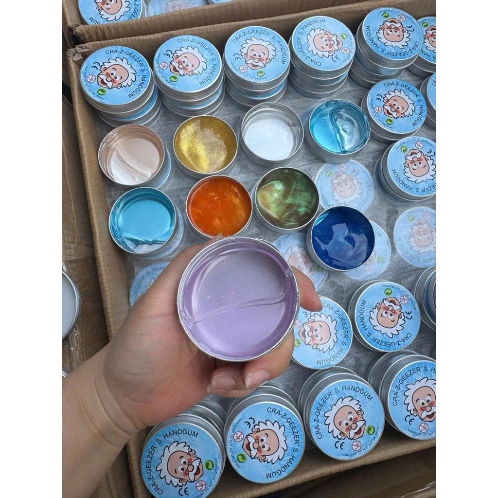 Đồ Chơi Slam Ông Gìa Putty Hộp Thiếc Nhựa Dẻo Trong Suốt Không Dính Tay – Slime Xả Stress Cao Cấp