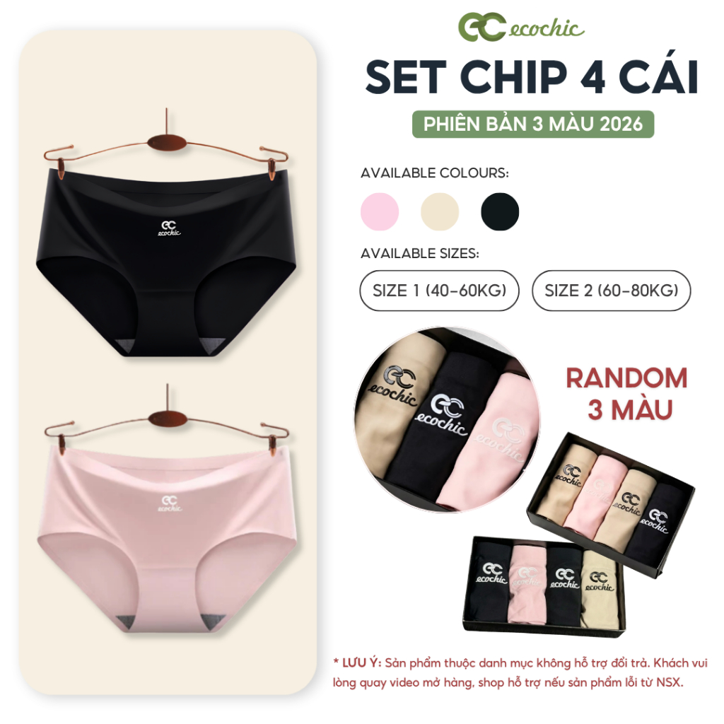 Set Quần Lót Nữ ECOCHIC A699 Hộp 3 Màu Chip Su Đúc [HÀNG KHÔNG ĐỔI TRẢ - QUAY VIDEO NHẬN HÀNG]
