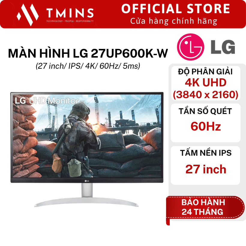 Màn Hình LG 27UP600K-W (27 inch/ IPS/ 4K/ 60Hz/ 5ms) - Hàng chính hãng