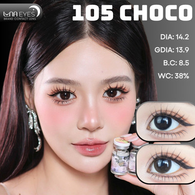 [6 tháng] Lens mắt FA-105 Choco màu nâu socola tự nhiên, size vừa - thương hiệu LUNA EYES