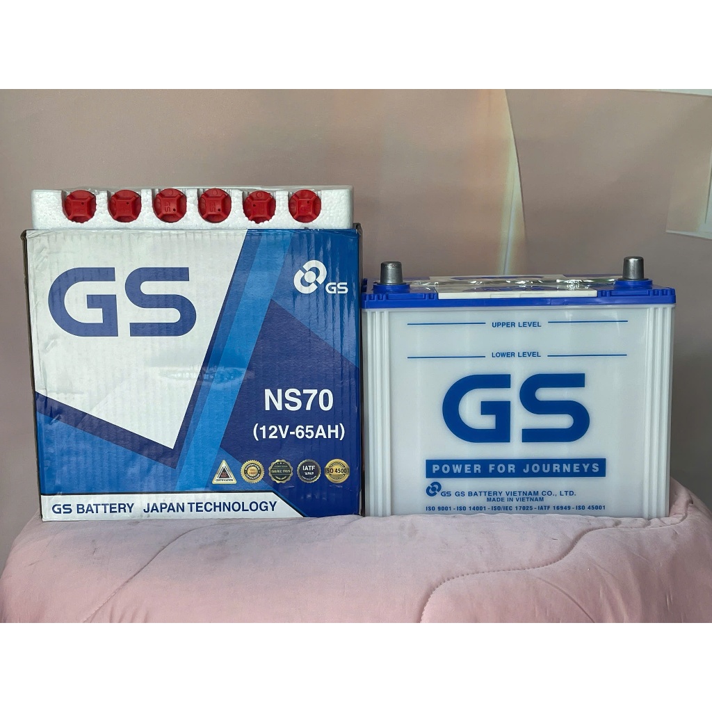 Ắc Quy GS NS70 / NS70L 12V 65Ah Nước Chính Hãng Cho Ô Tô, Xe Tải Nhẹ