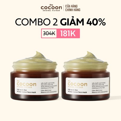 [MUA 2 GIẢM 41%] Combo 2 mặt nạ bí đao Cocoon giảm dầu & mụn 30ml