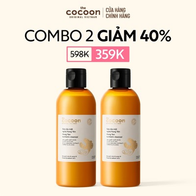 [MUA 2 GIẢM 40%] Combo 2 Sữa Rửa Mặt Nghệ Hưng Yên Giúp Sạch Mịn & Rạng Rỡ Cocoon 310ml
