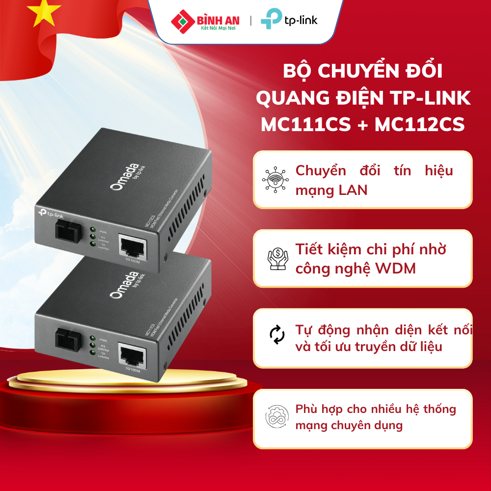 Bộ chuyển đổi quang điện 10/100Mbps TP-LINK MC111CS + MC112CS I PHỤ KIỆN CÁP QUANG