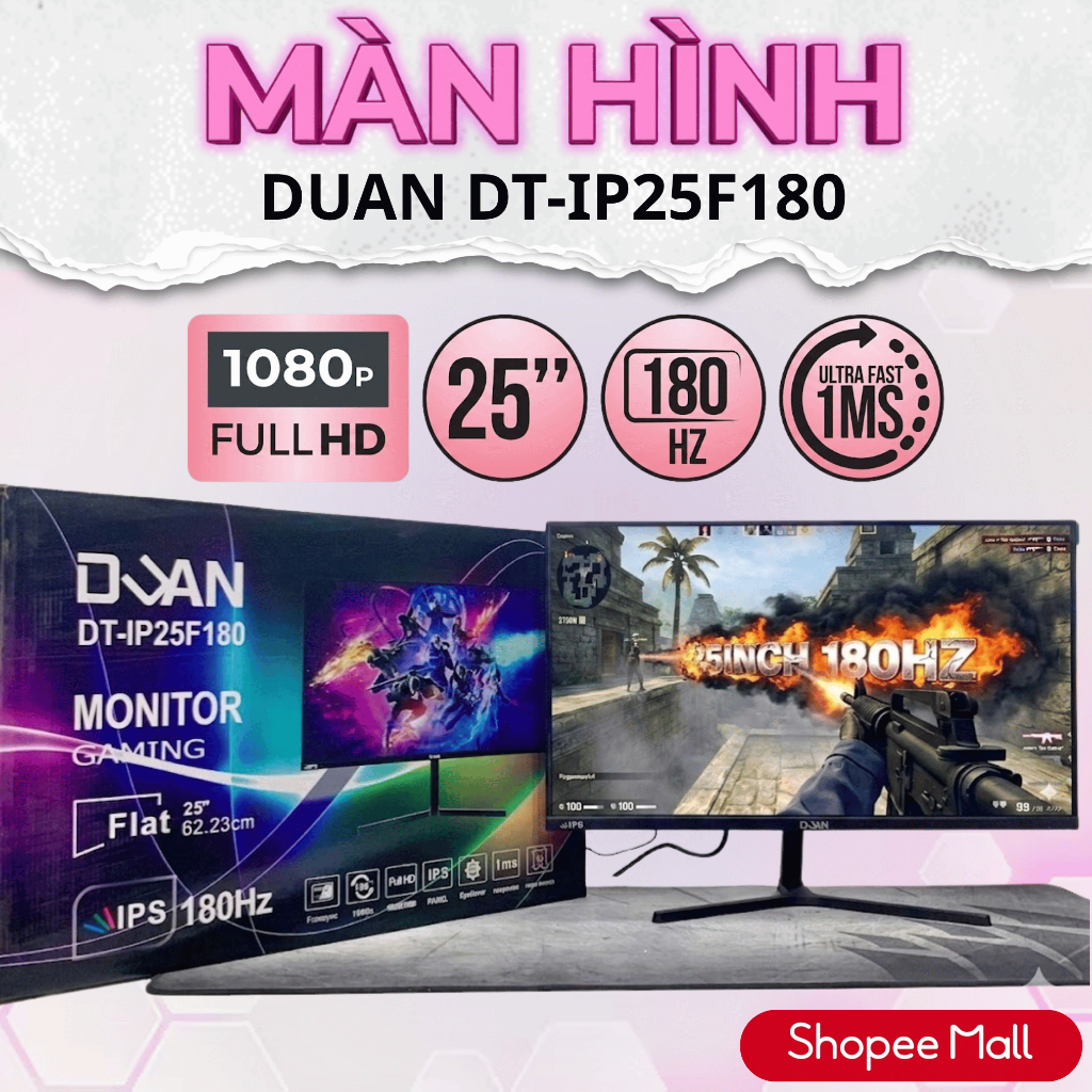 Màn Hình Gaming DUAN IP25F180 25 Inch IPS 180Hz 1ms Full HD Viền Mỏng Chuyên Game Hình Ảnh Sắc Nét M