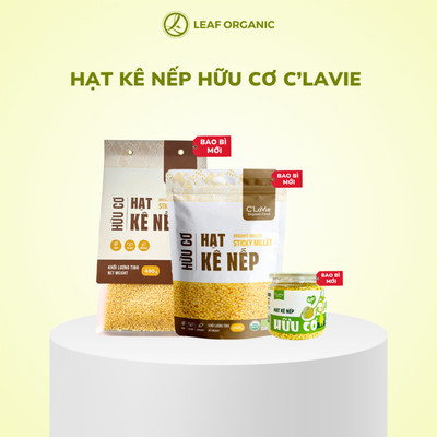 [Mẫu mới] Hạt kê nếp hữu cơ C'Lavie 110g/200g/450g - Dùng làm sữa hạt, trộn salad, nấu cháo, súp