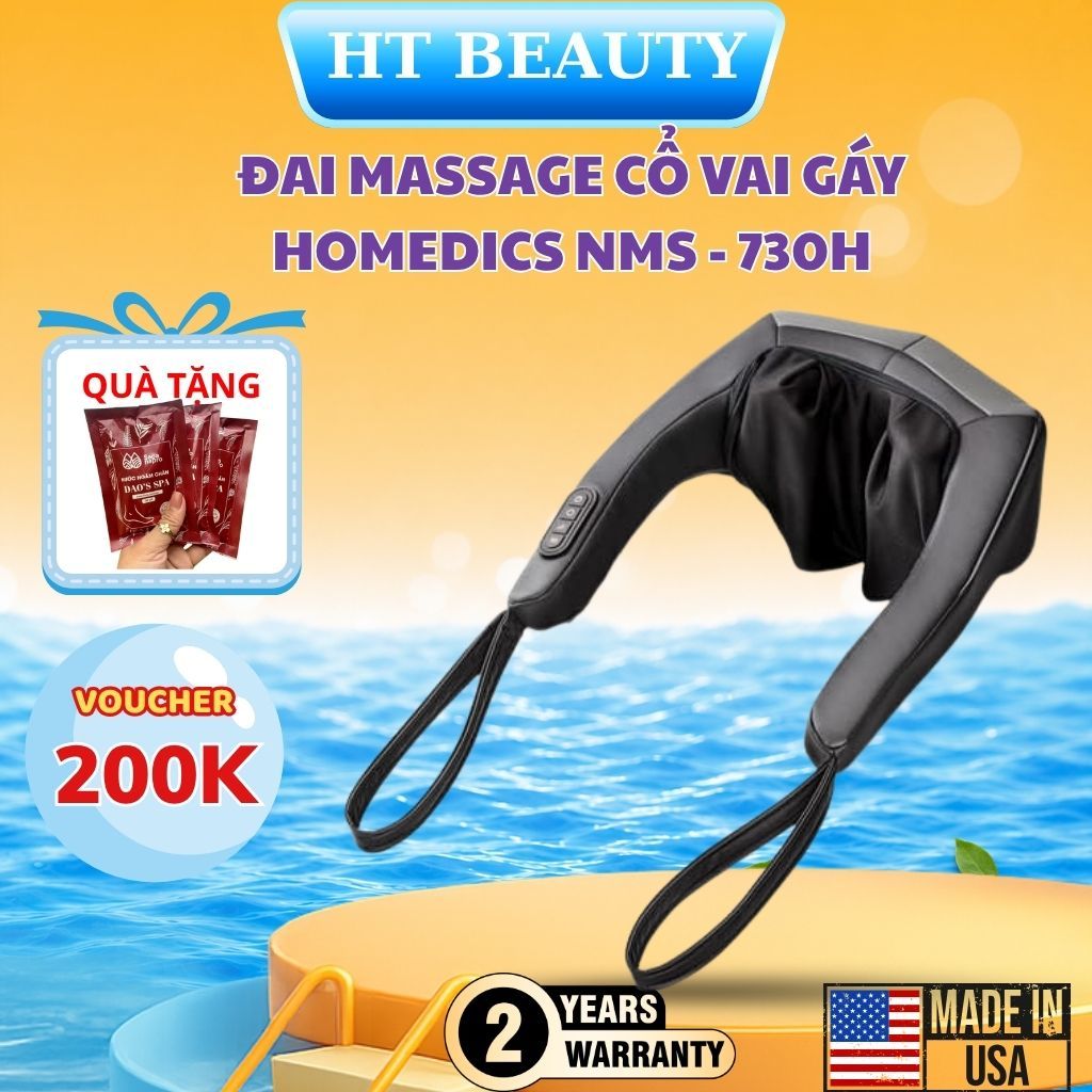 Máy massage cổ và vai gáy công nghệ 3D kèm pin sạc HOMEDICS NMS-730 HT Beauty