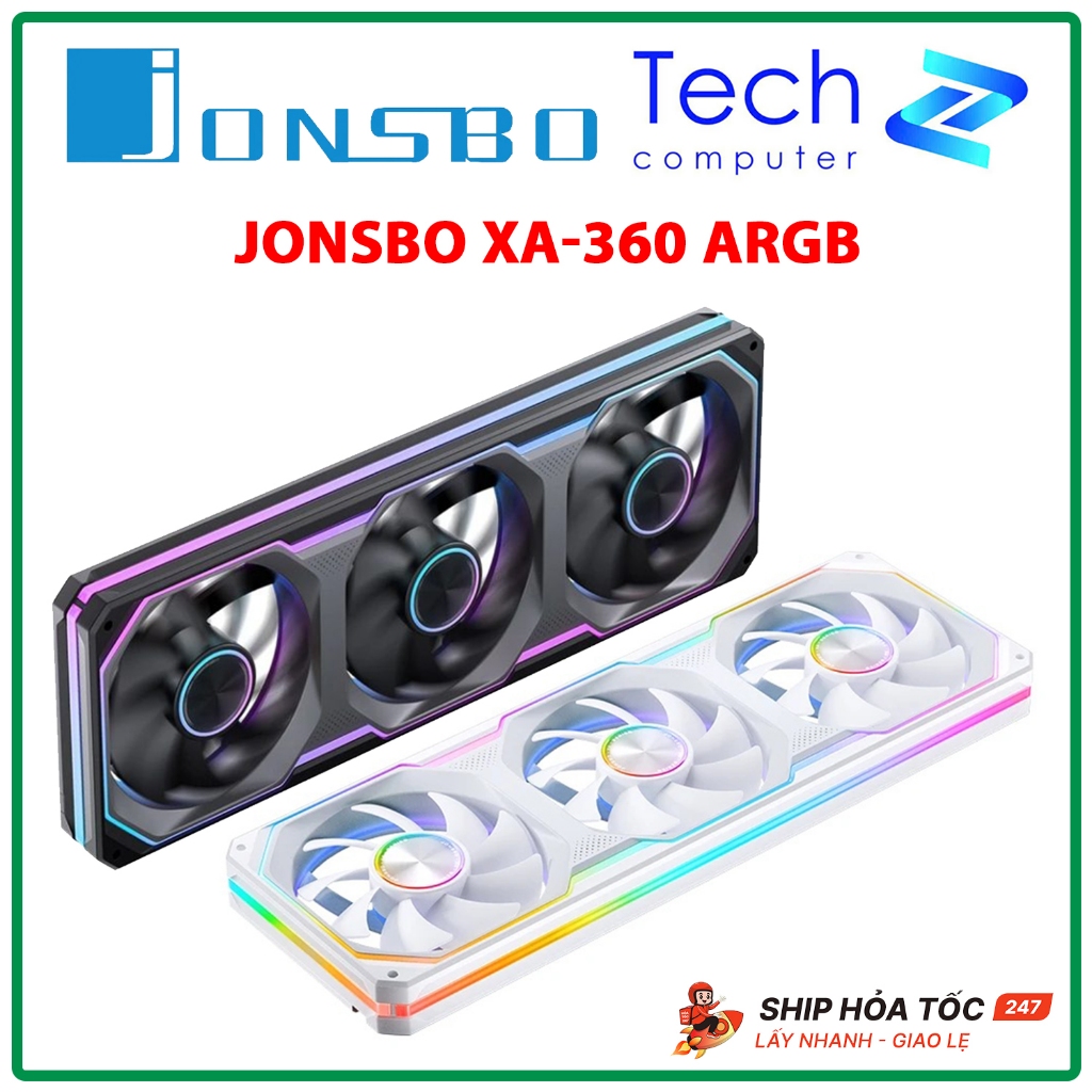 Quạt Tản Nhiệt JONSBO XA-360 ARGB Fan Xuôi / Fan Ngược Đen Trắng PWM Chính Hãng