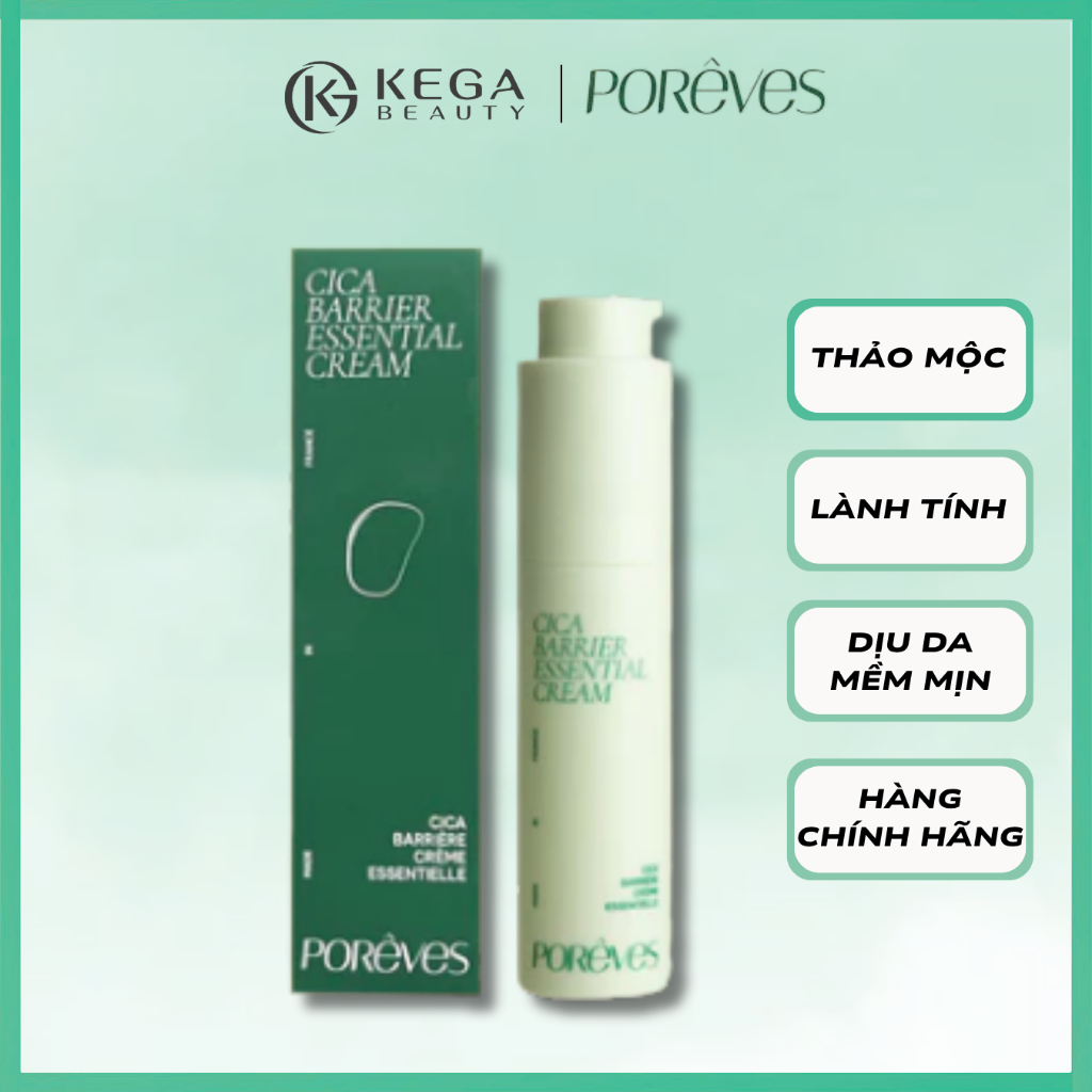 Kem dưỡng Ẩm Poreves Cica Barrier Essential Cream 50ml