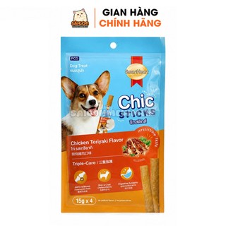 Que Thưởng SmartHeart Chic Sticks Cho Chó 60g (4 Thanh) – Snack Mềm Thơm Ngon, Dinh