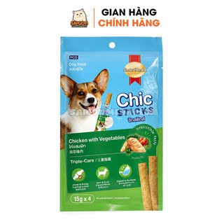 Que Thưởng SmartHeart Chic Sticks Cho Chó 60g (4 Thanh) – Snack Mềm Thơm Ngon, Dinh