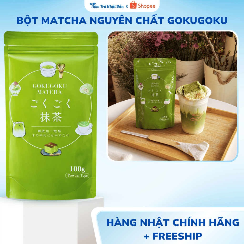 Bột Matcha 100g Ceremonial Matcha Kagoshima, Gokugoku Hương vị Umami dịu ngọt mịn màng Nhật Bản M02