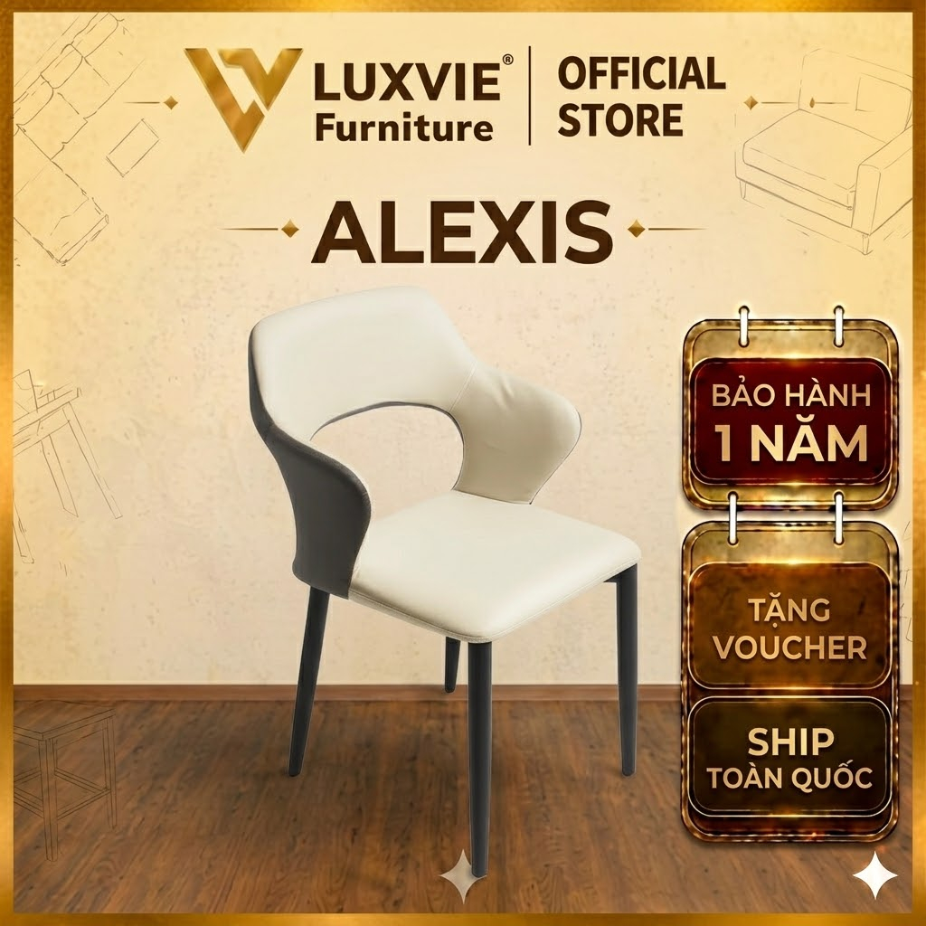 Ghế ăn bọc da cao cấp Alexis