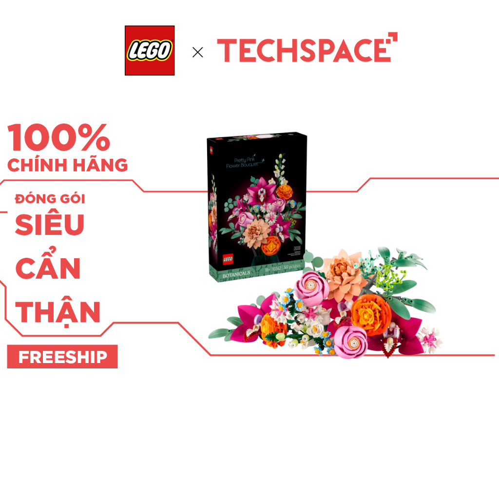 Bộ Mô Hình LEGO BOTANICALS Pretty Pink Flower Bouquet Bó Hoa Đáng Yêu #10342