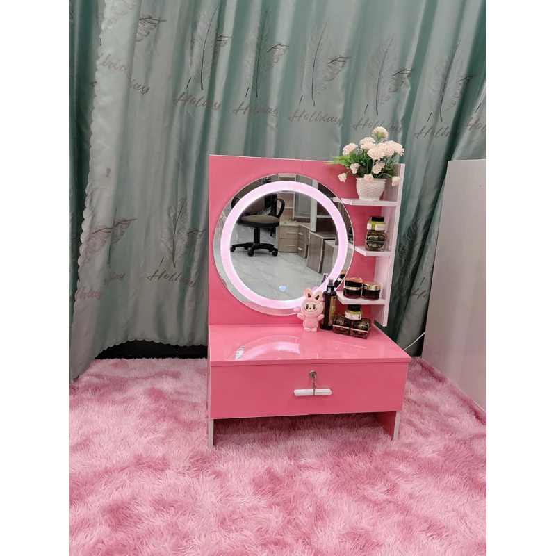 [FURNI HOME INBOX ZALO NGAY] J011-Bàn trang điểm ngồi bệt gương đèn led tròn 1nk