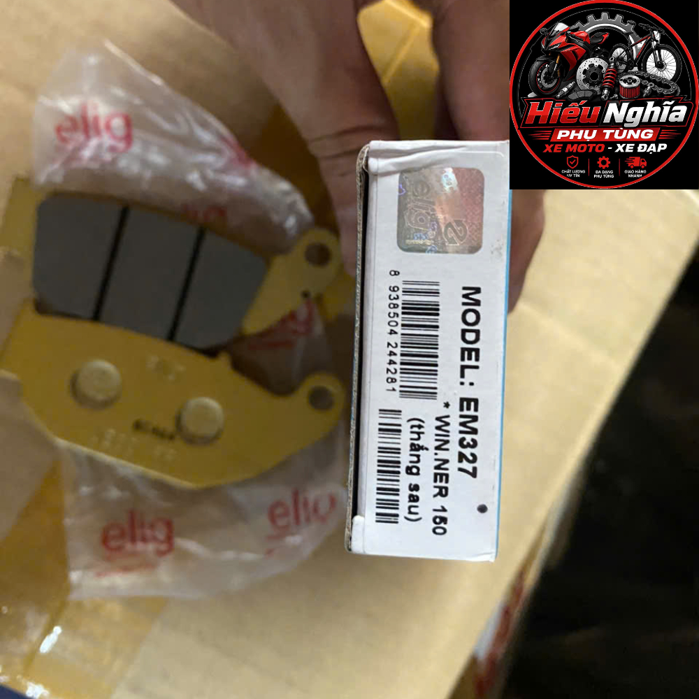Má Phanh (Bố Thắng) Đĩa Sau Elig EM327 Cho Xe Winner 150, Winner X, Sonic, MSX, GSX, CBR150R