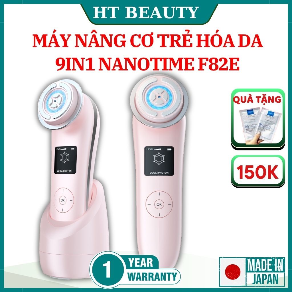 Máy nâng cơ massage mặt V-line F82E HTBeauty công nghệ sóng Photon RF