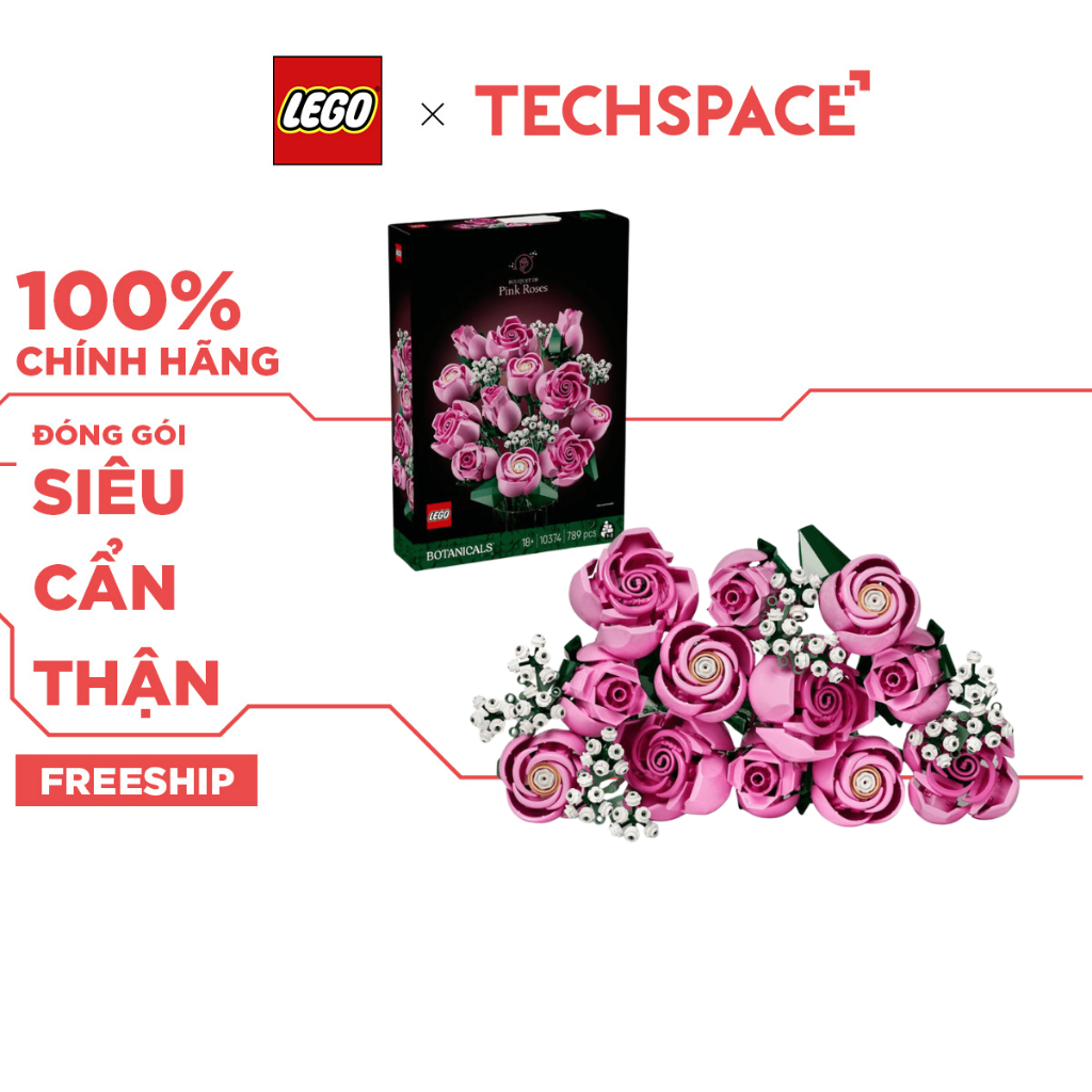 Bộ Mô Hình LEGO BOTANICALS Bouquet of Pink Roses Bó Hoa Hồng #10374