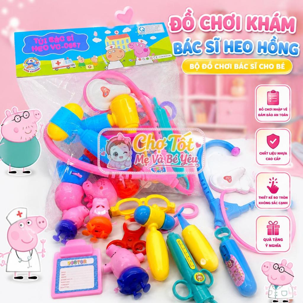 Đồ Chơi Túi Bác Sĩ heo hồng PEP khám bệnh cho bé nhập vai