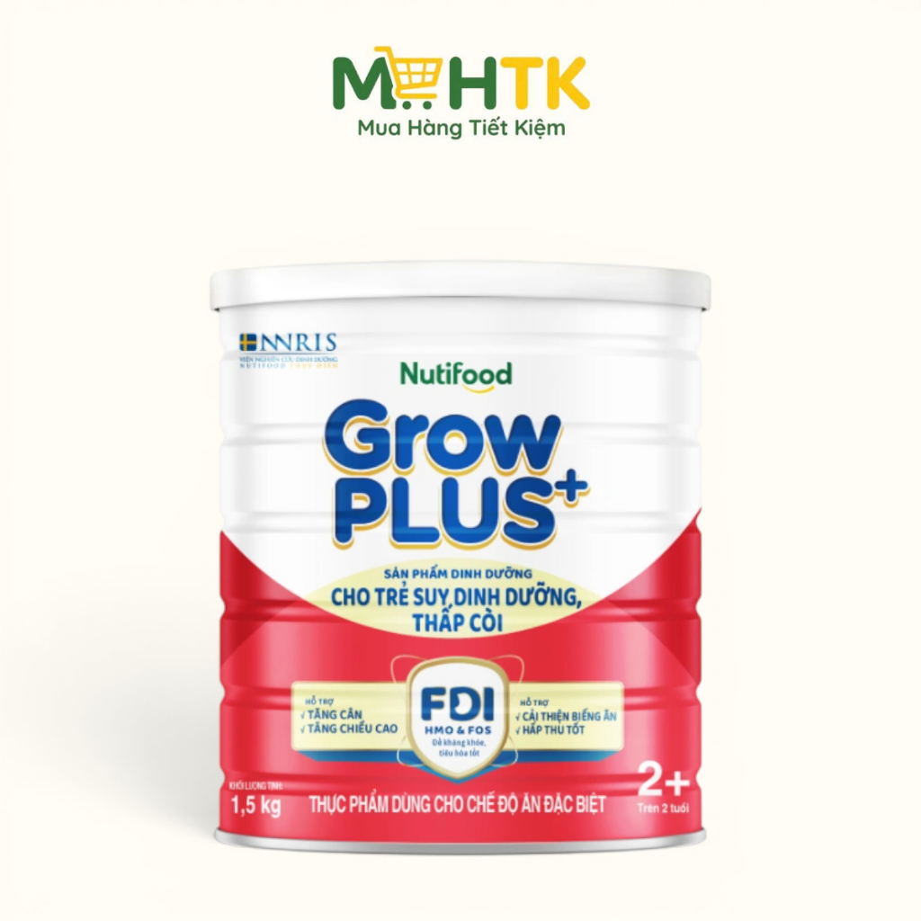 Sữa bột NutiFood Grow PLUS+ Đỏ cho trẻ trên 2 tuổi 900g