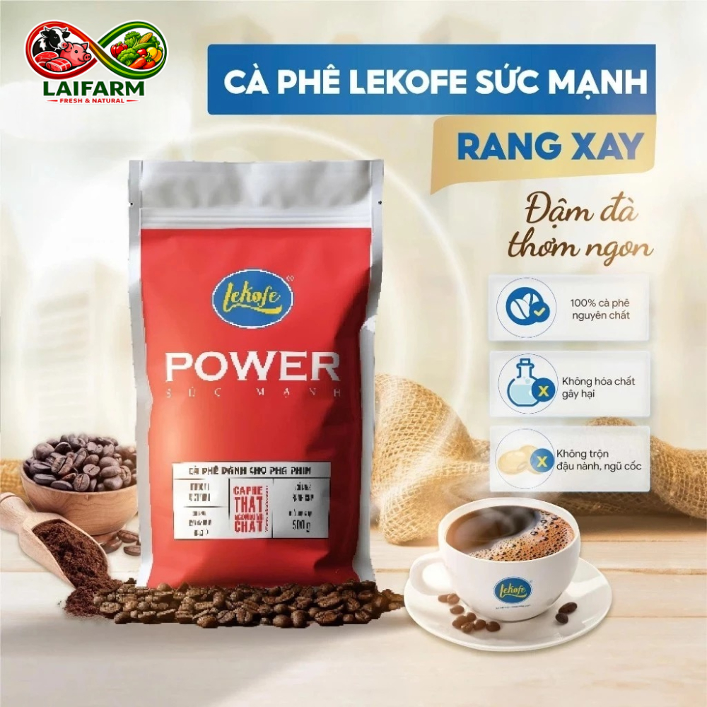 [Laifarm] Cà phê Lekofe Sức Mạnh rang xay 500g