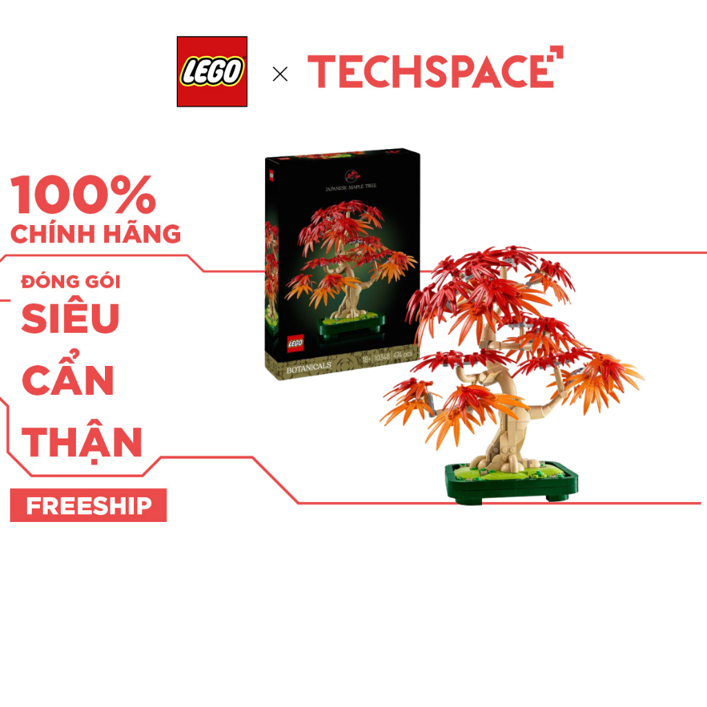 Bộ Mô Hình LEGO BOTANICALS Japanese Red Maple Bonsai Tree Bonsai Lá Phong Đỏ #10348