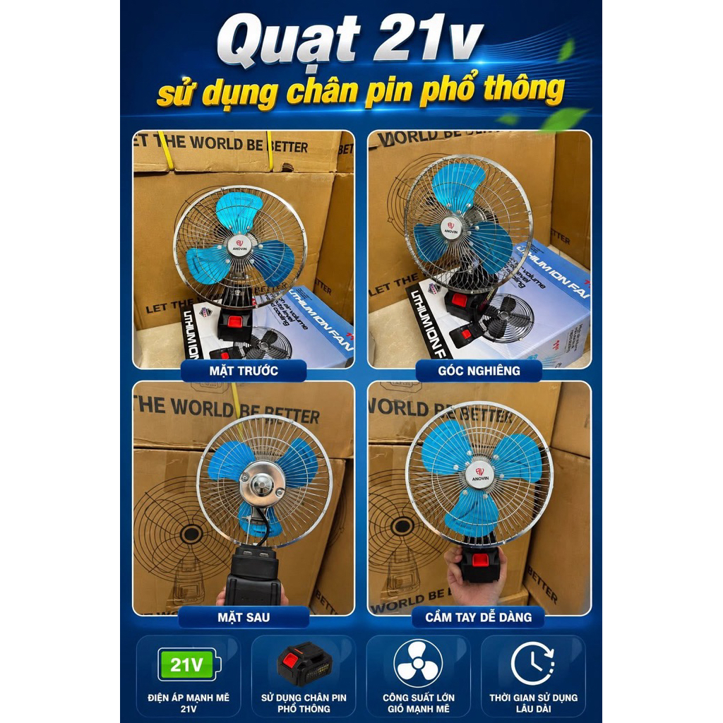 Quạt Chạy Pin LITHiUM 21V
