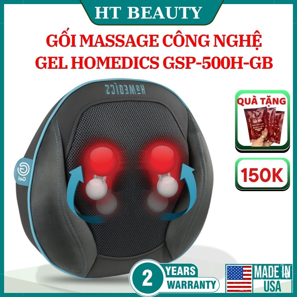 Gối massage Shiatsu GEL 3D HoMedics GSP-500H-GB - HT Beauty Nhập Khẩu chính hãng - Bảo Hành 2 Năm