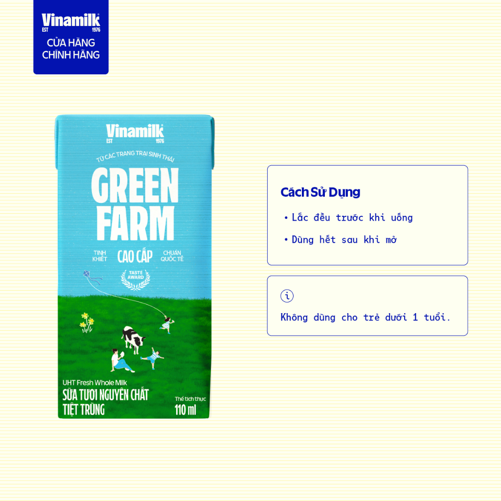 Thùng 48 hộp Sữa tươi nguyên chất tiệt trùng Green Farm 100% Không đường Hộp 110ml | BigBuy360 - bigbuy360.vn