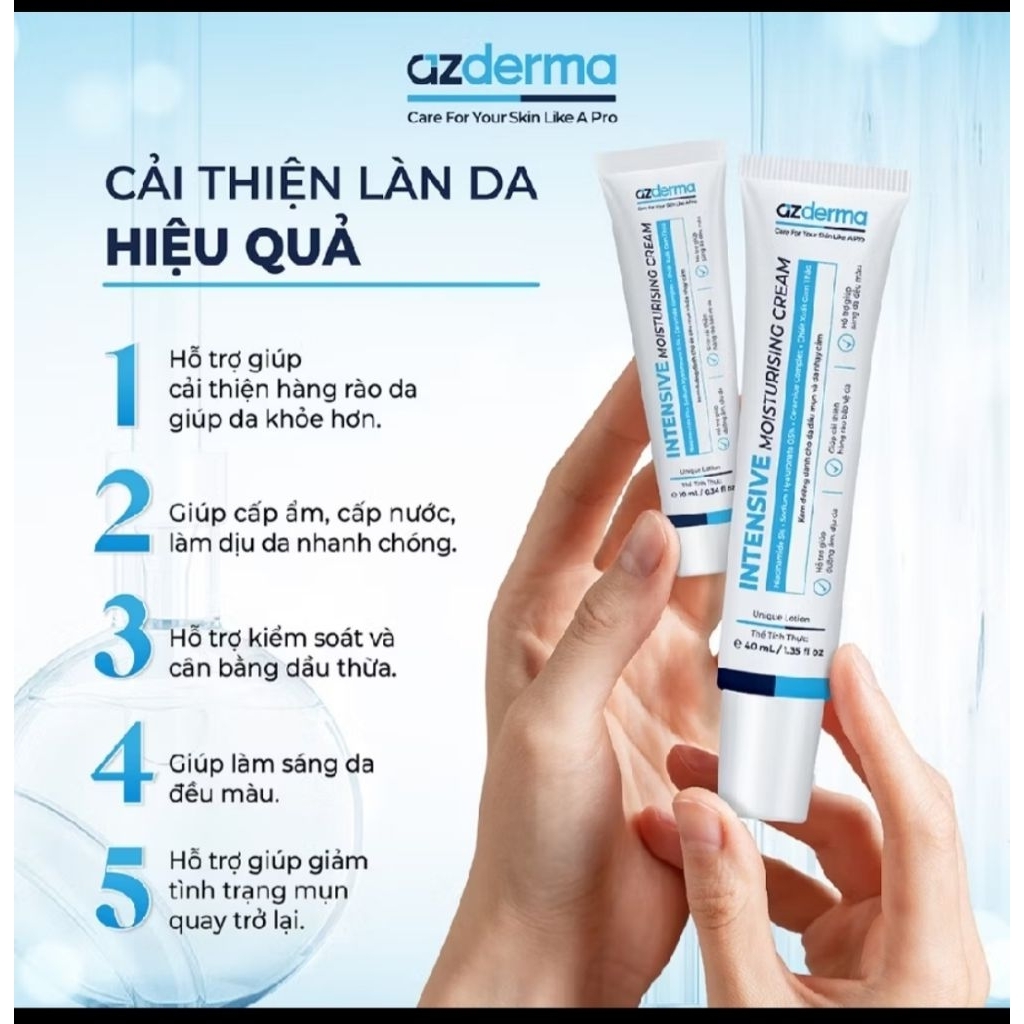 Kem dưỡng ẩm Azderma intensive moisturising cream 40ml